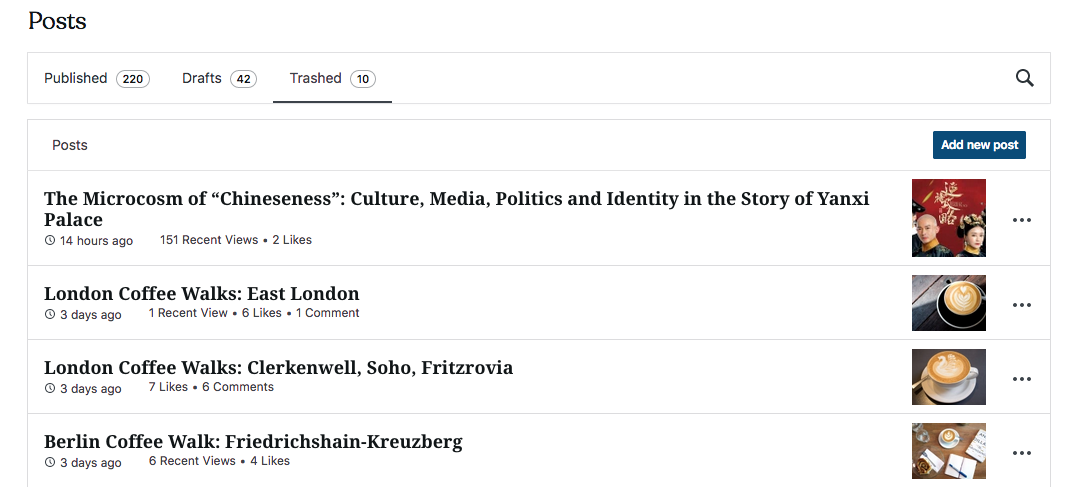 Deleted posts shown on Wordpress