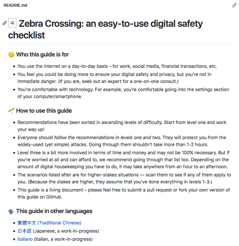 Zebra Crossing - an easy-to-use digital safety checklist
